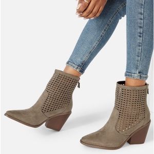 JustFab laser cut ankle boot